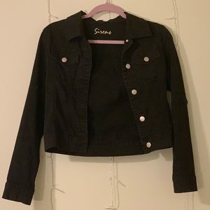 Sirens | Black Cropped Denim Jacket